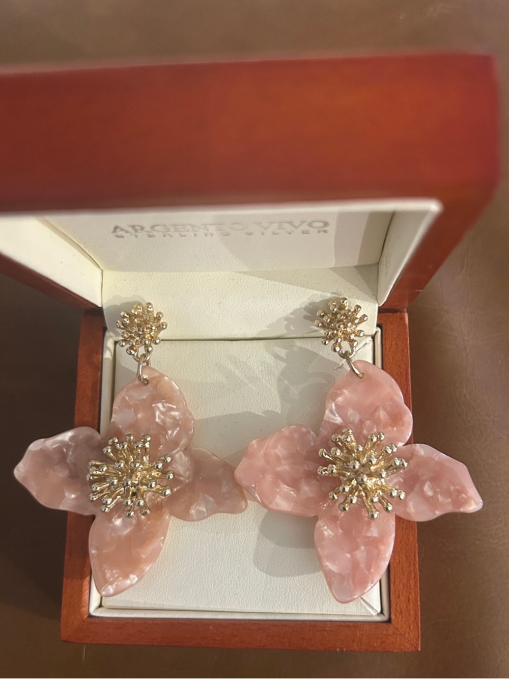 Floral Statement Drop Earrings with Gold Accents